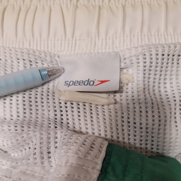 Speedo Men's Swim Trunks Size 40 Green White - Picture 6 of 6